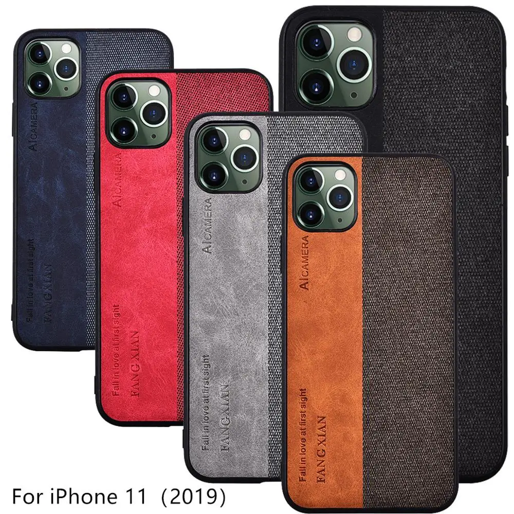 Роскошные Чехлы для iPhone 11 Pro Max 5 8 'ɶ 1'' 6 ''Обложка ткань + ПУ кожа