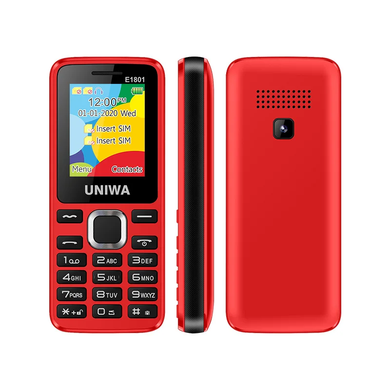 For Elder 2G GSM Bar Feature Mobile Phone Dual SIM CellPhone Wireless FM Radio Support TF Expansion Vibrator UNIWA E1801 For Elder 2G GSM Bar Feature Mobile Phone Dual SIM CellPhone Wireless FM Radio Support TF Expansion Vibrator UNIWA E1801