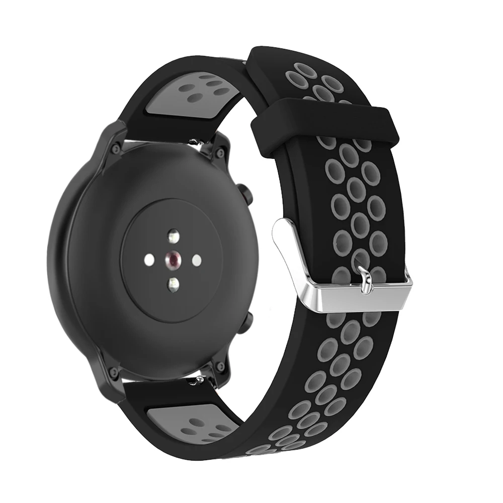 20 мм силиконовый браслет для Huami Amazfit GTR 42 мм ремешок для часов samsung Galaxy watch активный быстросъемный ремешок аксессуары