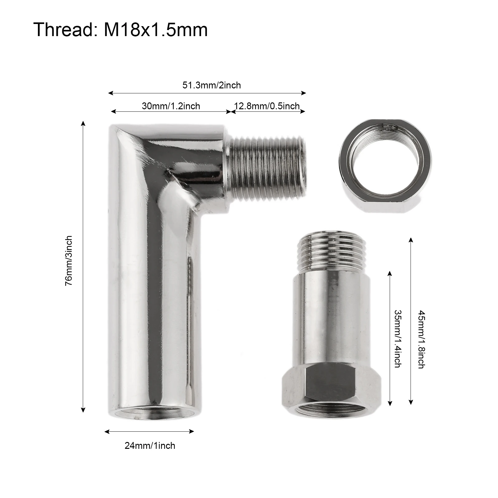6 шт M18 * 1 5 O2 расширитель датчика кислорода 90 градусов угловой проверки двигателя