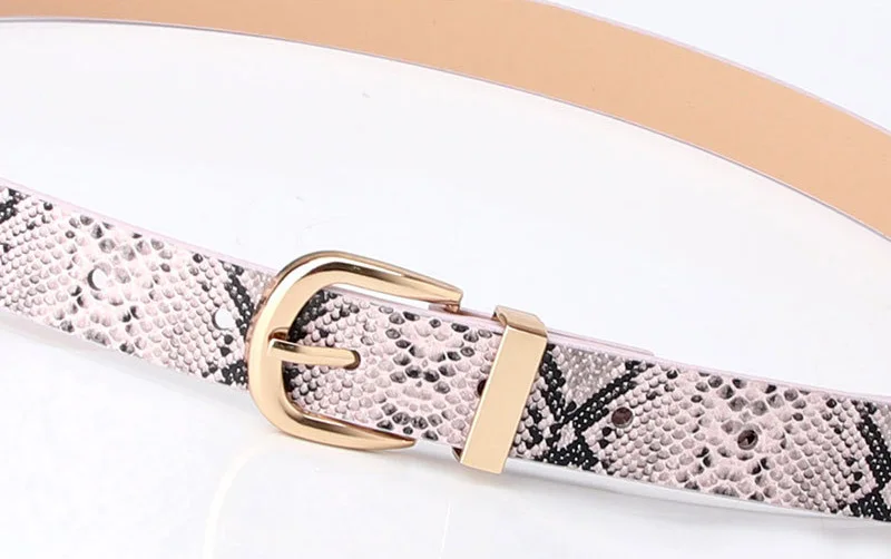 Trend new Ladies Belt snake pattern PU leather Pin buckel Belt Fashion simple jeans belt wind Women's Belt