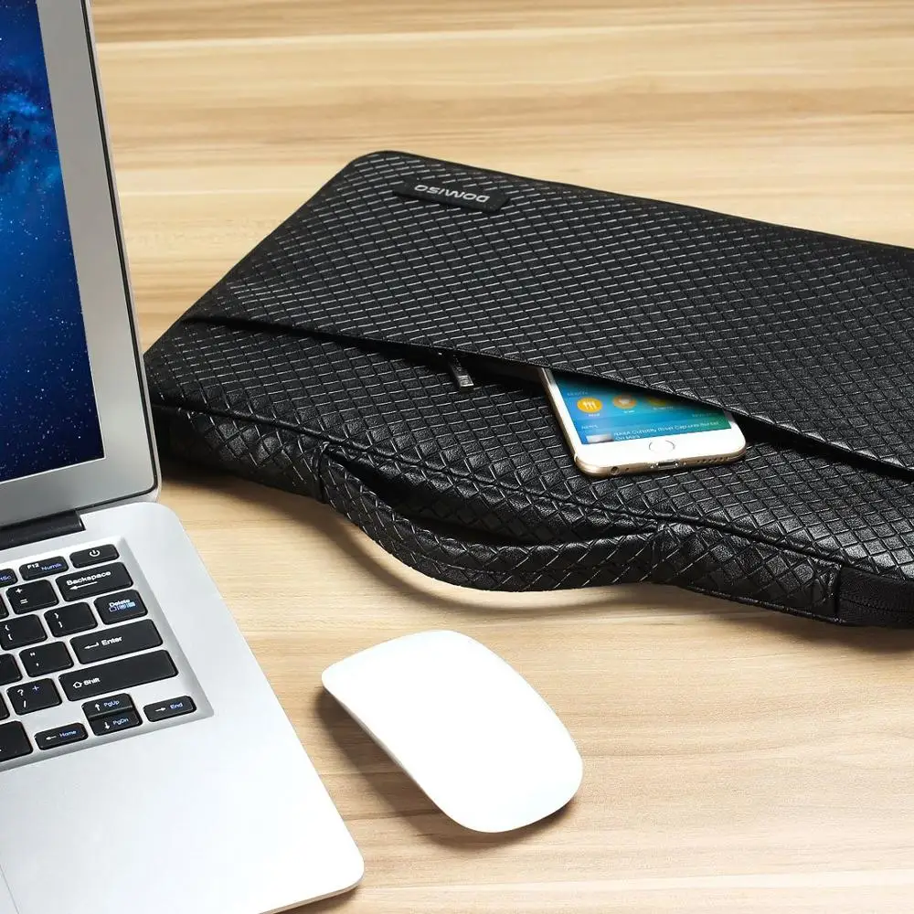 DOMISO 15,6 дюймов Водонепроницаемый чехол для ноутбука с ручкой портативный чехол серебристо-серый яркий черный для Apple hp lenovo Dell