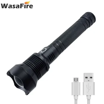 

Super Bright 4000 Lumens XHP50 Flashlights 3 Modes Zoom Led Torch Use18650/26650 Battery for Hunting Explore Patrol