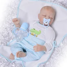 22 дюйма силиконовые куклы reborn реалистичные bebe спящий мальчик окрашенные волосы Магнитный рот прекрасный пупи reborn Детские игрушки boneca
