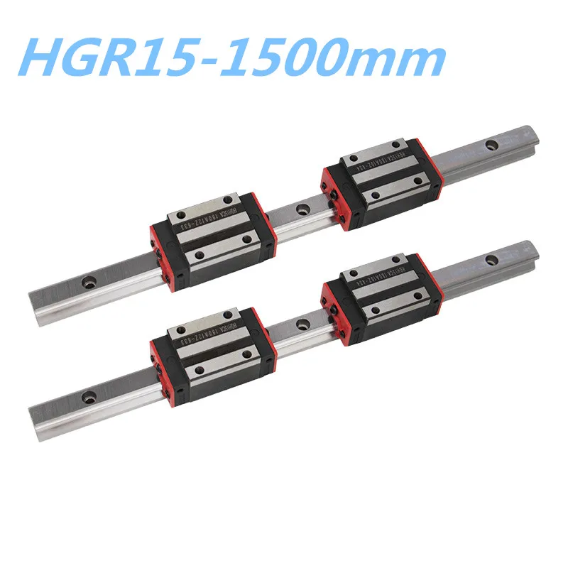 

5PCS NEW HGR15 linear guide rail 1500mm long with 10 pcs linear block carriage HBH15CA CNC parts