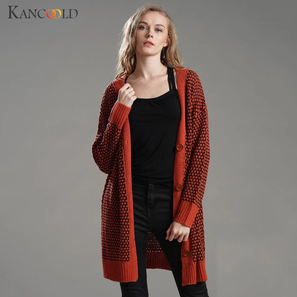 KANCOOLD/пальто в минималистическом стиле; женский кардиган на пуговицах с длинными рукавами и принтом; плюшевый свитер; пальто и куртки для женщин; 2019Sep3