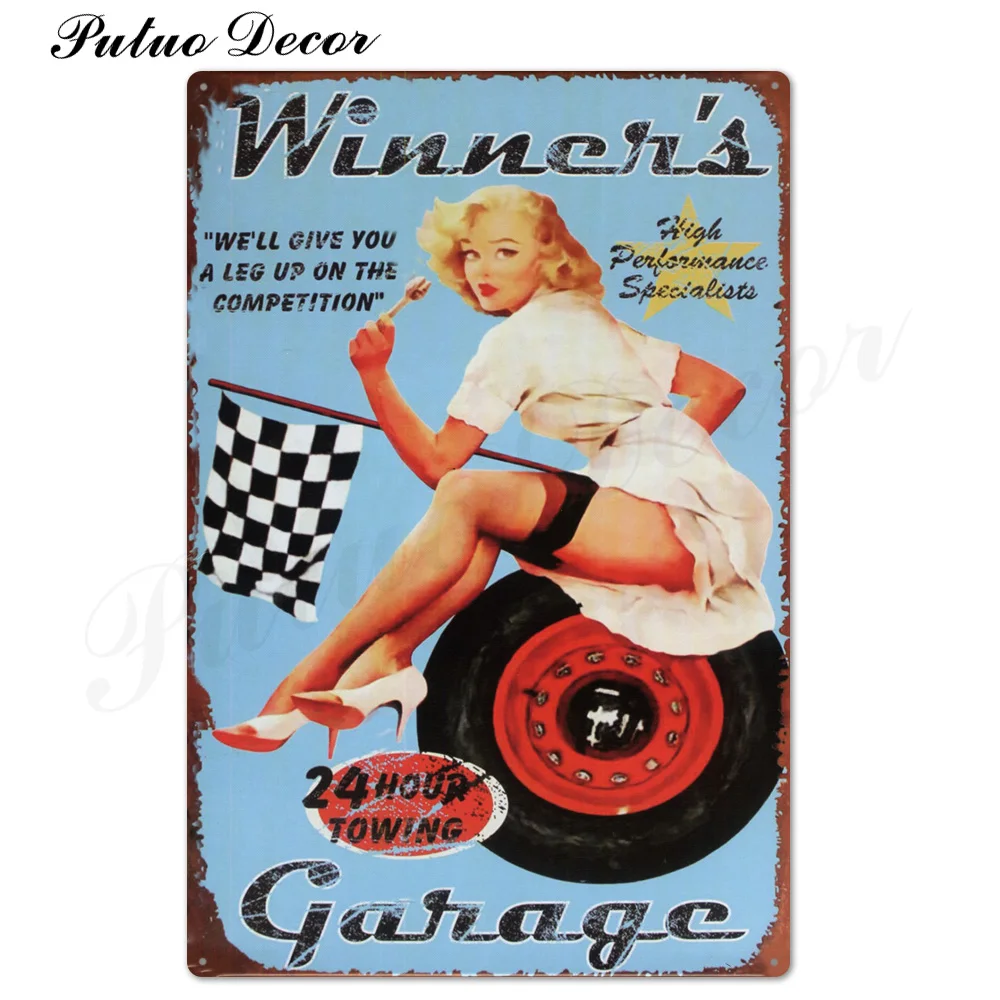 Pin Up Girl Оловянная табличка металлическая винтажная Сексуальная металлическая вывеска Настенный декор для бара паба клуба человек пещера значки в стиле ретро металлическая живопись - Цвет: TH2343