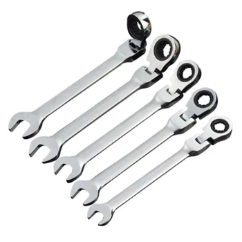 

5Pcs/Set Flexible Head Ratcheting Wrench Set Hand Tools Ratchet Handle Wrenches Combination Spanner