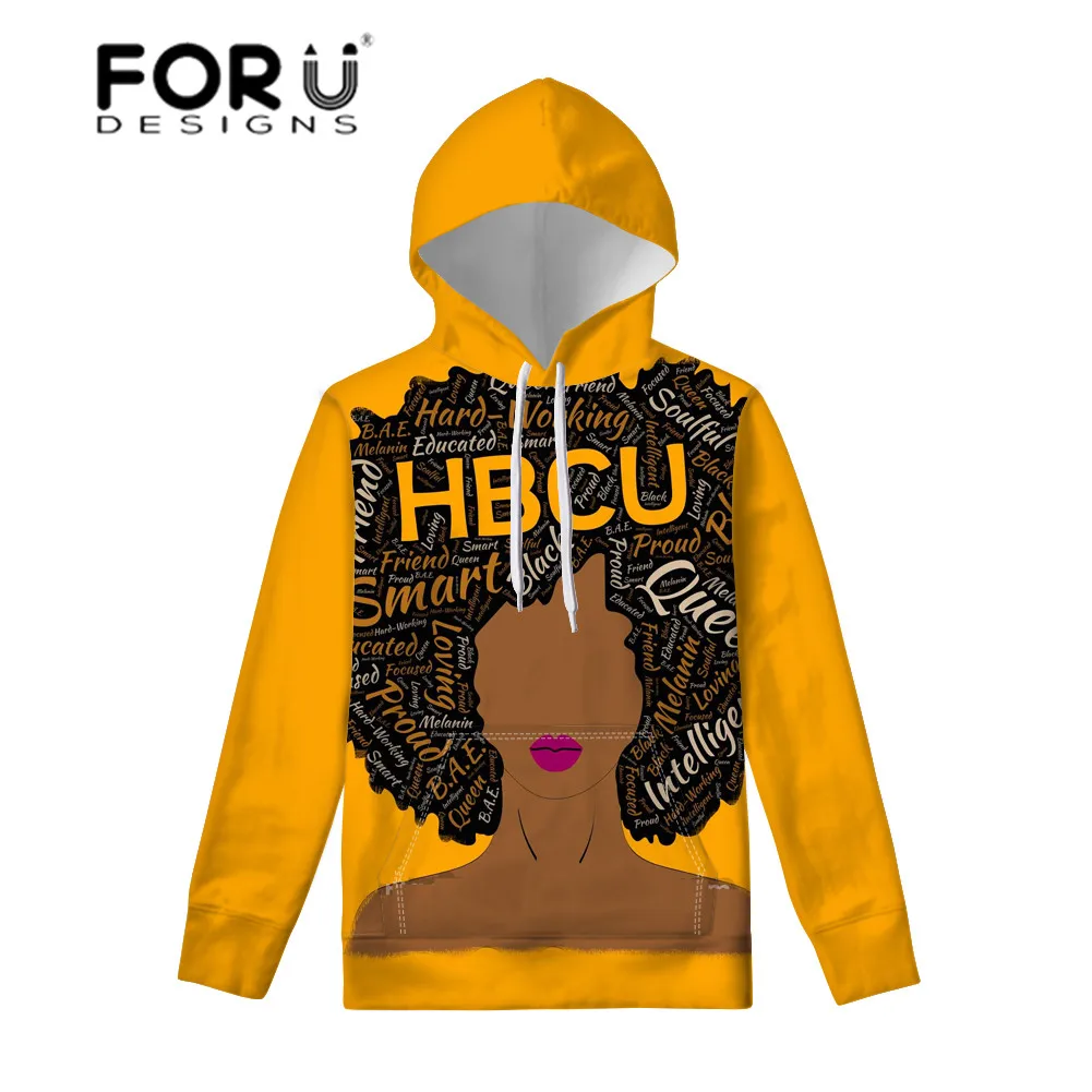 FORUDESIGNS/пуловеры женские черные для девочек Волшебные африканские толстовки Дамский узкий свитшот с капюшоном для женщин уличная одежда с длинным рукавом - Цвет: YQ4180Z72