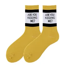 Женские Модные Разноцветные чулки ярких цветов для девочек в Корейском стиле, хлопковые Повседневные носки с надписями