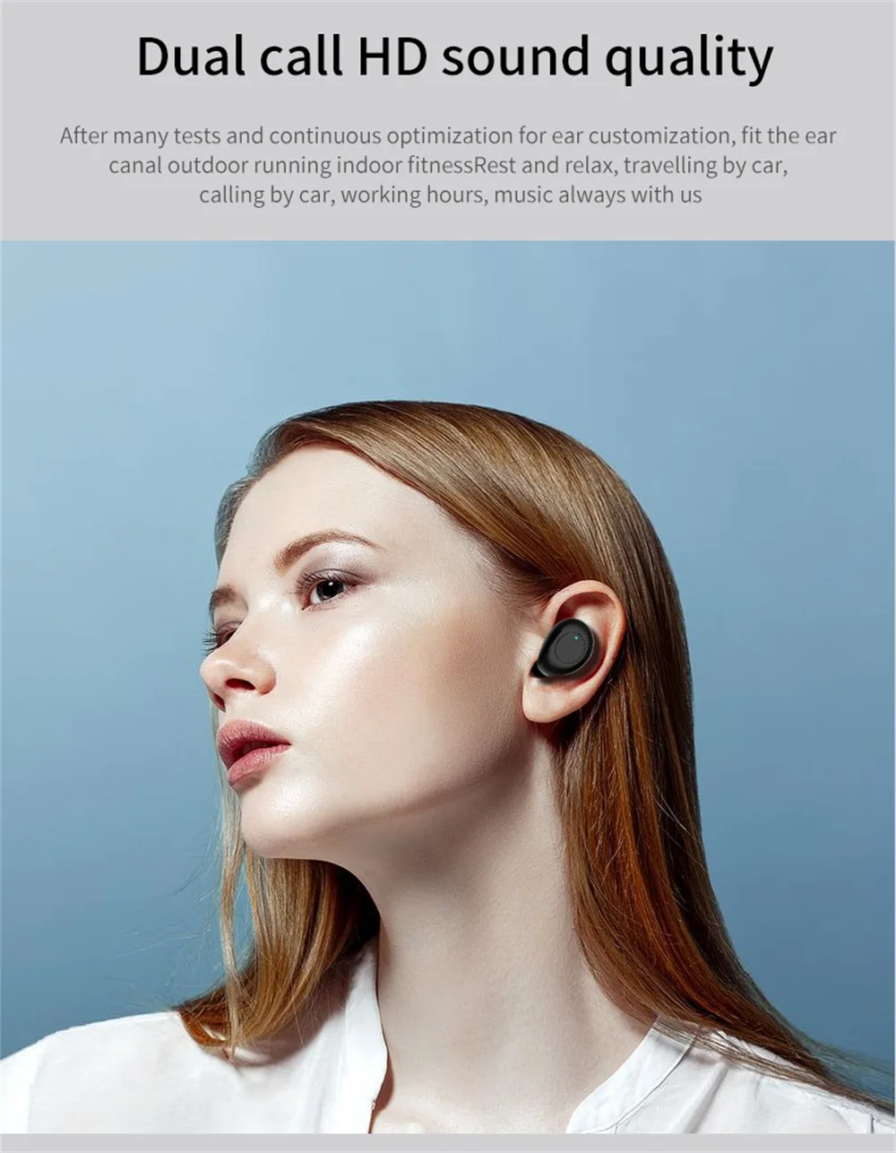 TWS беспроводные наушники Bluetooth 5,0, бинауральные наушники с поддержкой звонков, спортивные, с защитой от пота, с зарядным устройством, стереогарнитура для всех телефонов
