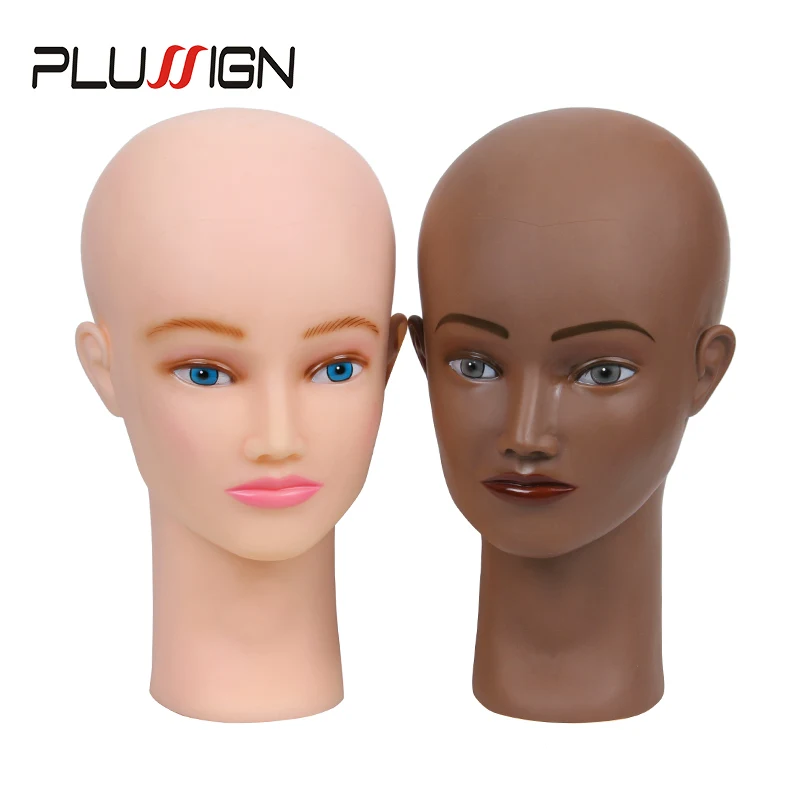 Wig Hat Display Black White 2 Colors Available Female Pvc Mannequin Head Practice Traning Manikin Bald Head With Clamp T-Pins