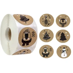 100-500Pcs 6 Design 1 Inch Christmas Theme Seal Labels Stickers For Diy Poison Baking Package Envelop Paper Decoration