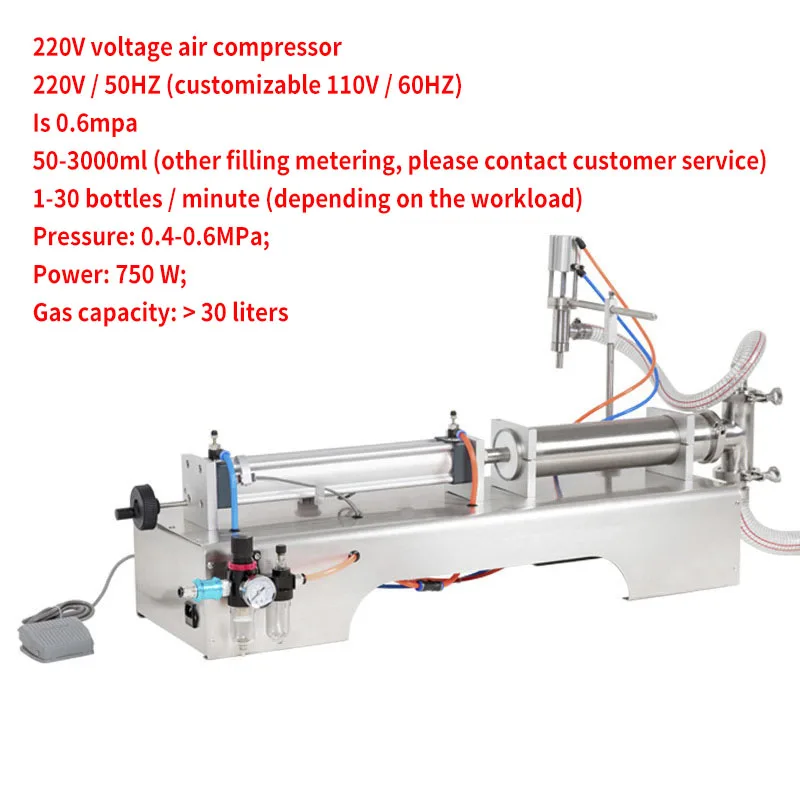 50-3000 мл Электрический пневматический с одной головкой машина для наполнения жидкостью шампунь гель Вода Вино Молоко Кофе Машина Для