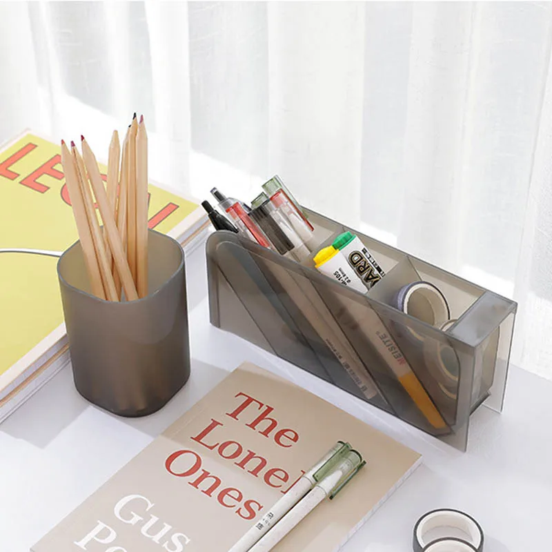 

Desk Pen Pencil Organizer Portable Desktop Storage Box Plastic Multi-function 4 Grid Make Up Cosmetic Holder Sub-grid