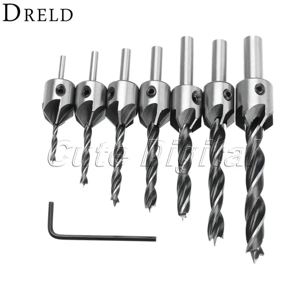 Сверла зенкерные DRELD из быстрорежущей стали 3 10 мм|flute countersink drill bit|countersink bitdrill bit hss |