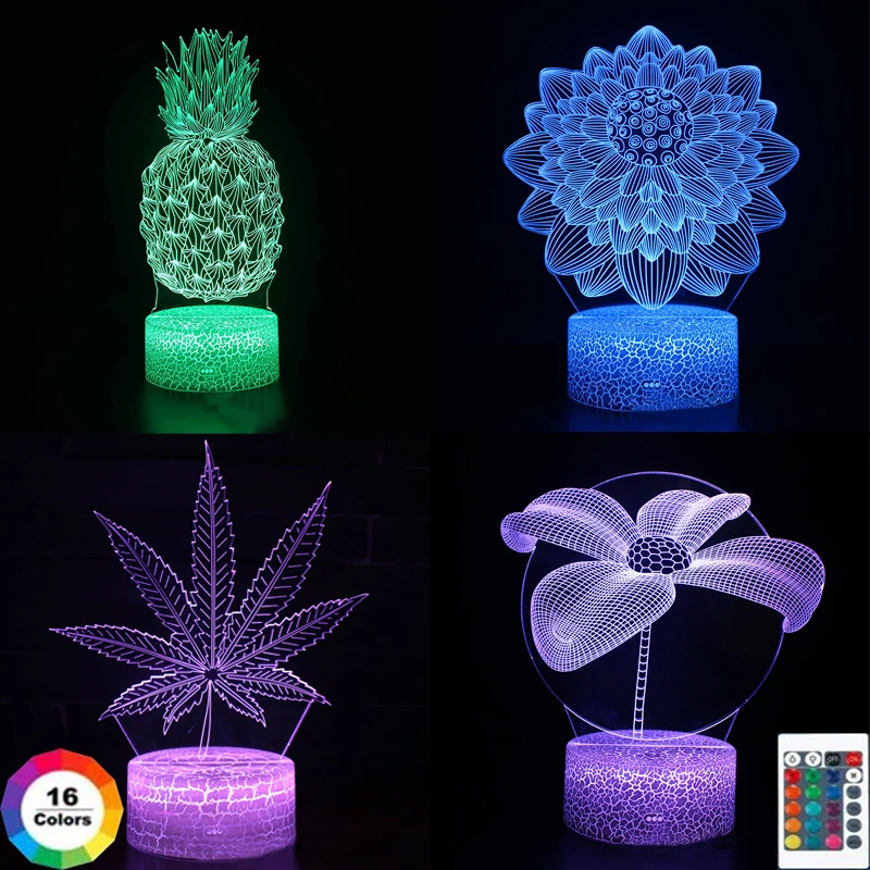Lotus Flower 3D USB LED Night Light Colors Changing Christmas Lights Touch Button Kids Living Bedroom Lighting Lampen |