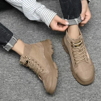 

shoes leather moccasins mens magnum home ANKLE boots MEN cuero men boty for riding Winter dress coturno boot platform BOOTS