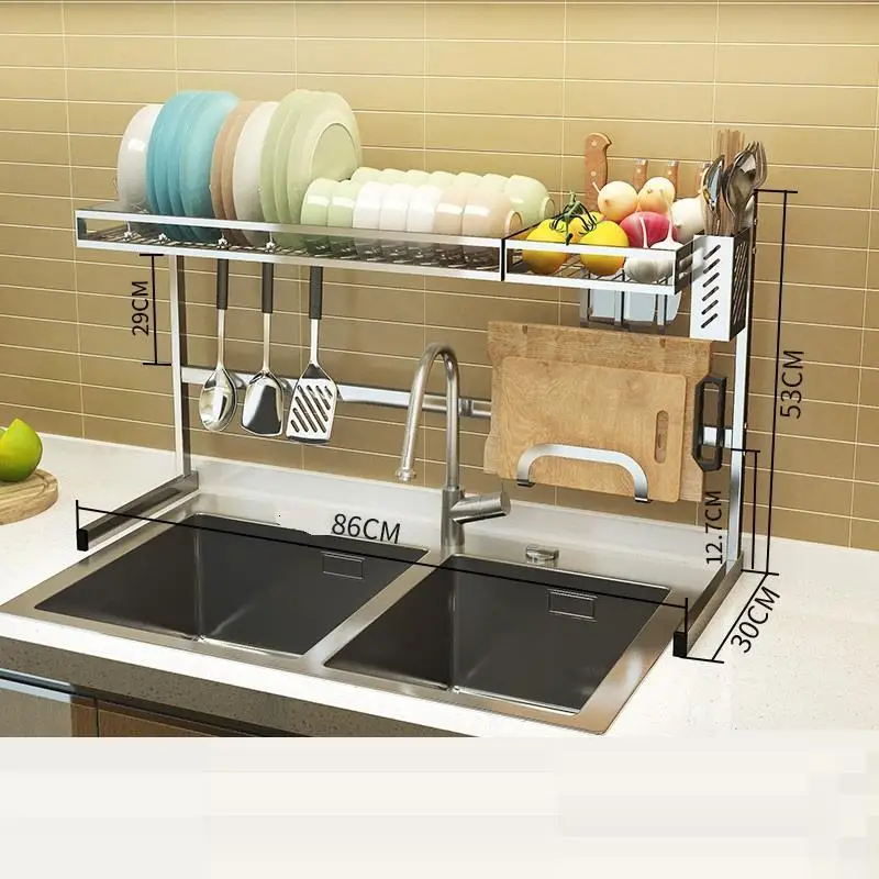 Etagere Afdruiprek Almacenamiento Органайзер из нержавеющей стали Органайзер Cozinha Cocina кухонный стеллаж для хранения - Цвет: Version AC