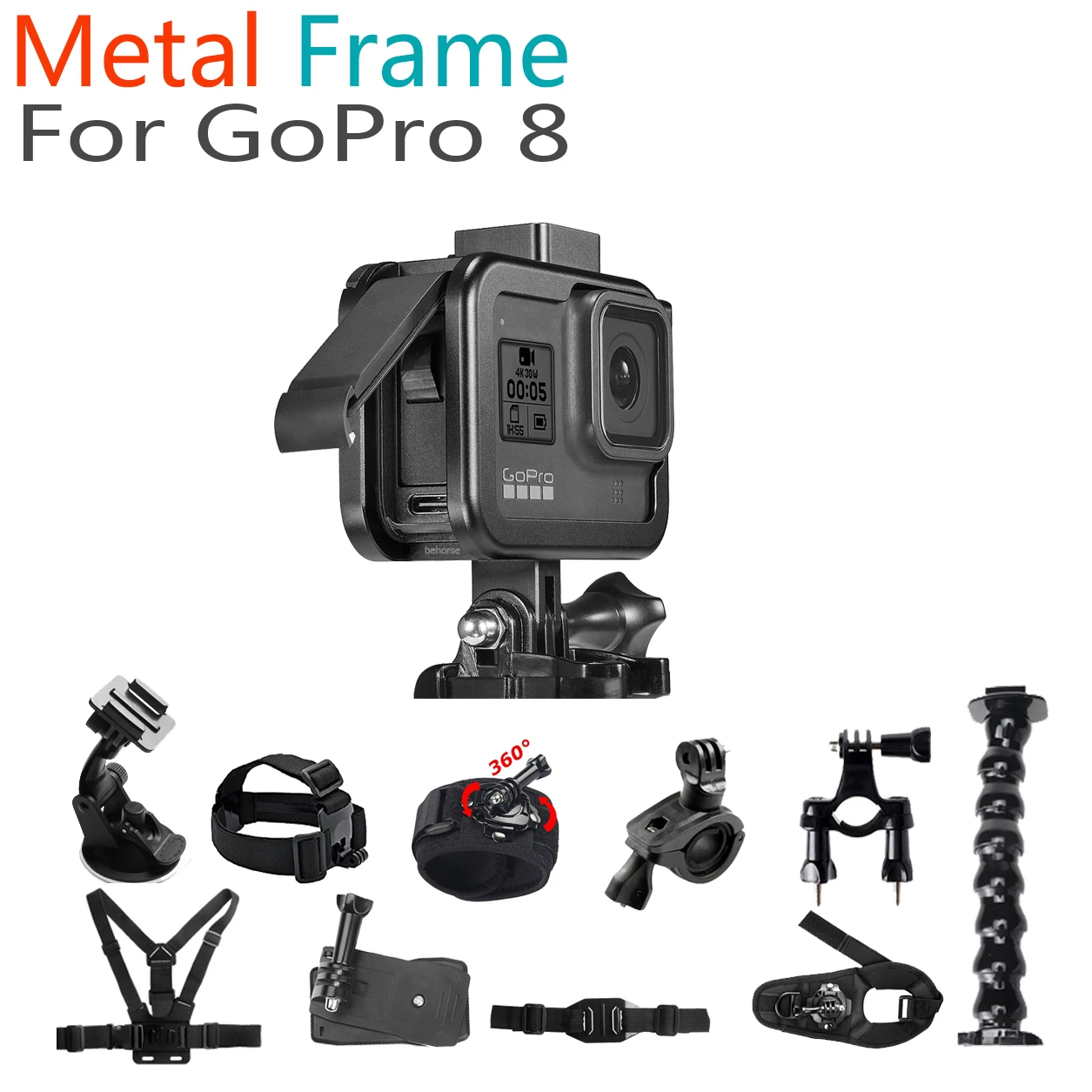 Для Gopro Hero 8 металлическая рамка велосипедная камера крепление защитная набор для