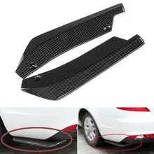 1 paire universelle voiture pare-chocs arrière lèvre Angle diviseurs diffuseur décoratif Protection brillant noir ailes côté jupe Extensions(China)