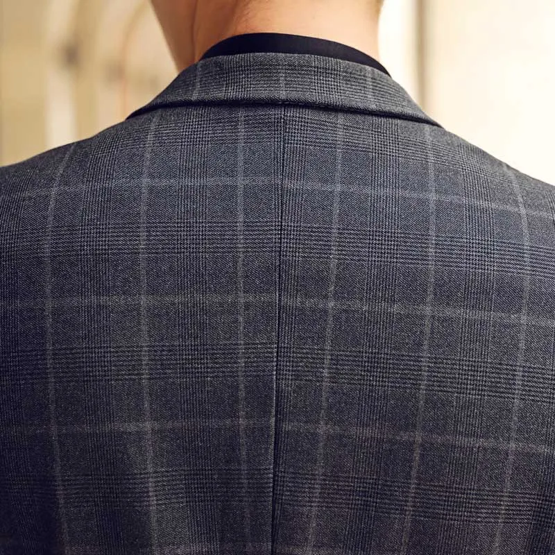 2019 new men's check personality suit two-piece high quality fashion Slim gentleman classic luxury men's suits 2019 new men's check personality suit two-piece high quality fashion Slim gentleman classic luxury men's suits