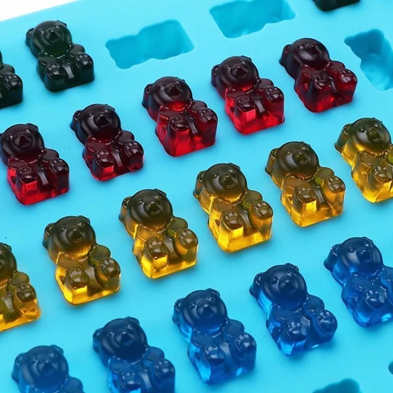 Модные формы для тортов 1 комплект 50 силиконовые полости Gummy медведь формы для шоколада леденцов форма для льда формы удобные популярные