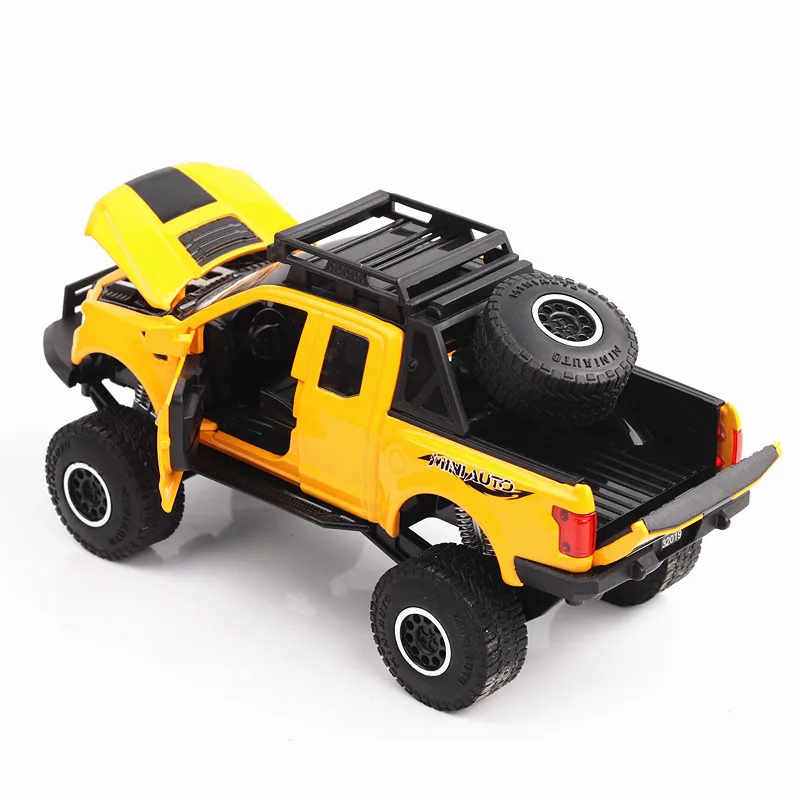 Новинка 1:32 Масштаб автомобиля Ford Raptor модель из цинкового сплава звук и светильник Модель автомобиля игрушки поезд игрушка трактор модифицированный автомобиль для детей