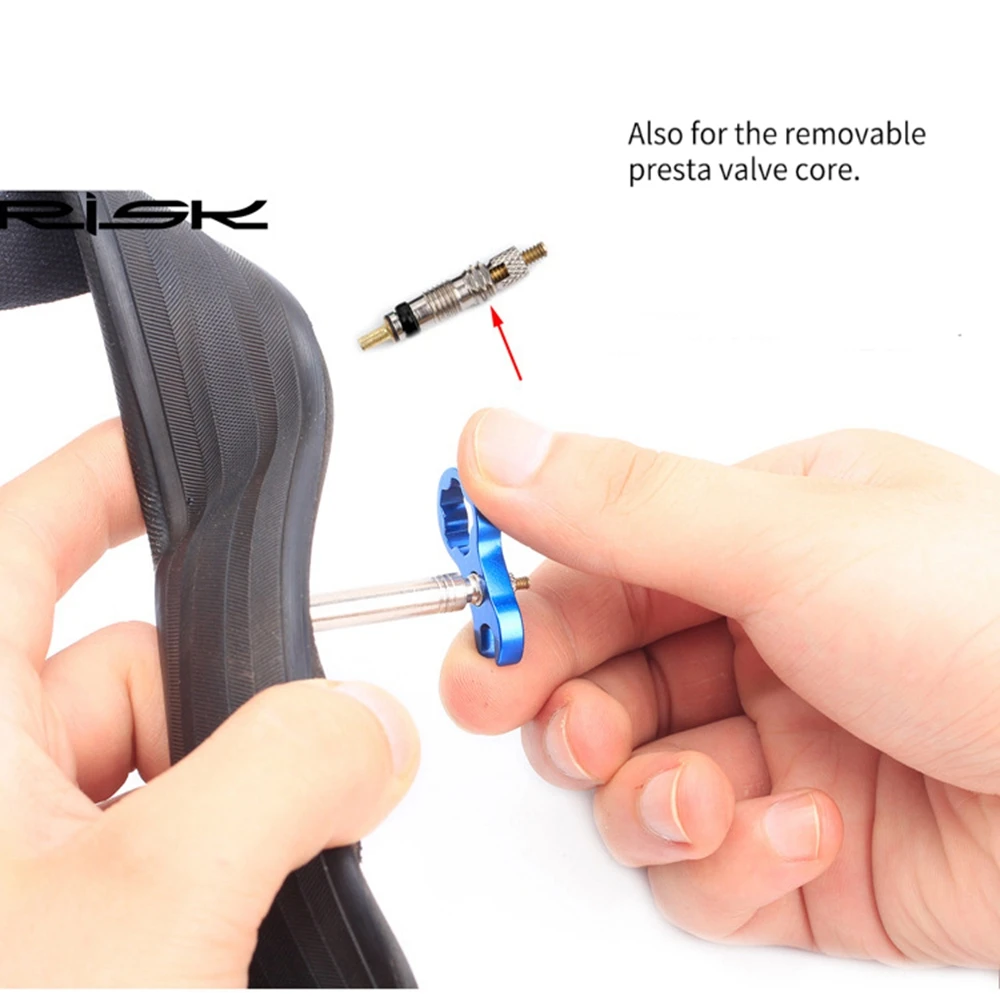 Aluminum Presta Valve Extender with Core Wrench
