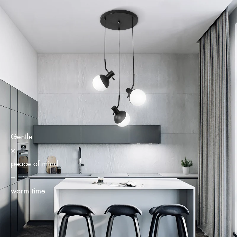 

Wooights Loft 3 heads Pendant Lights for Dining Living room Metal Nordic Honging Cord Pendant Chandelier Lamp for home Kitchen