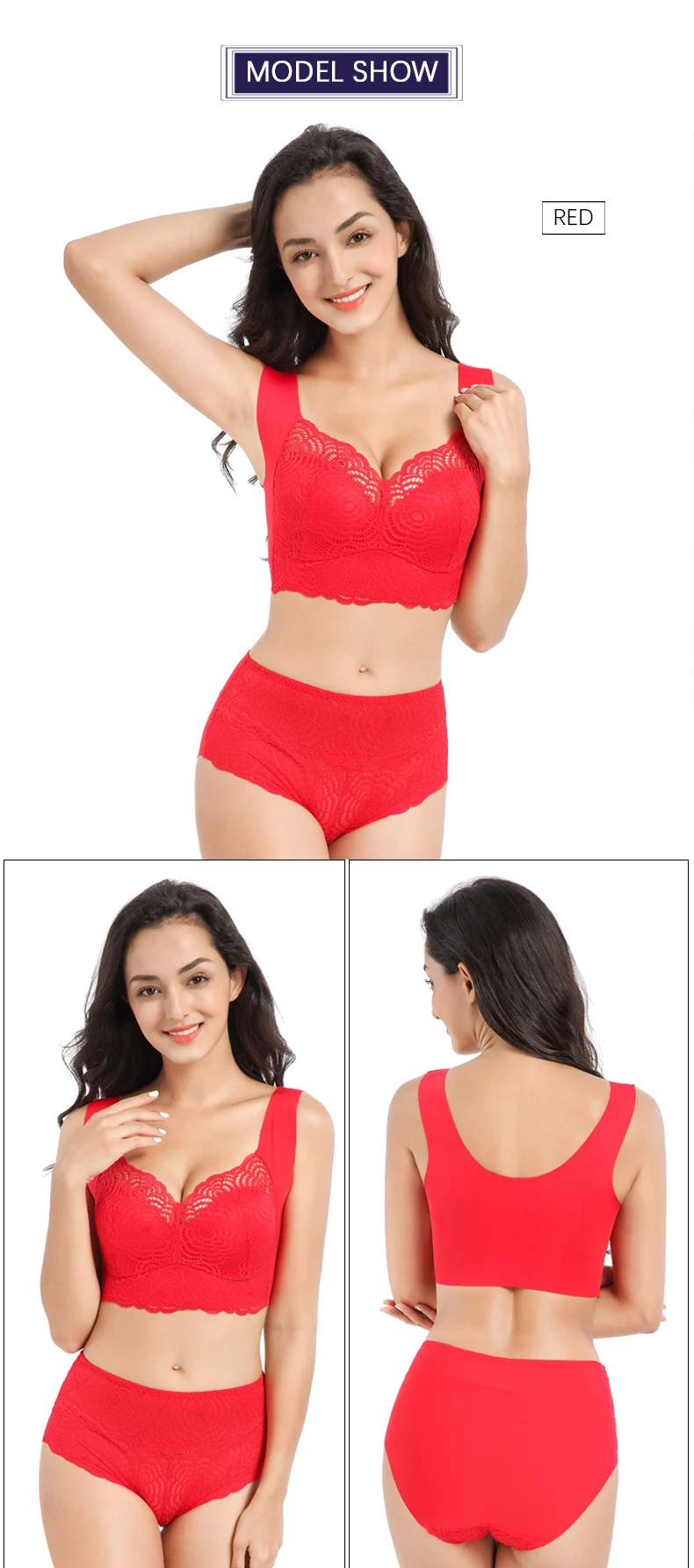 New fashion lace design style 3d cup push up bra set