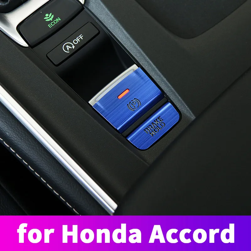 For Honda Accord 10th 2018 2019 gear brake button stickers car interior modification accessories metal stickers