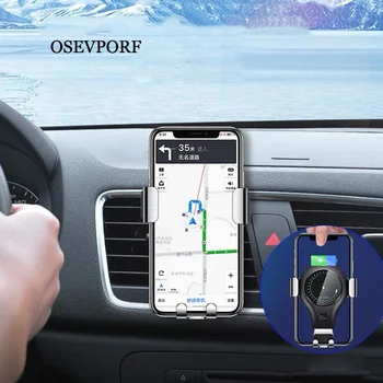 

Qi Wireless Charger Car Phone Holder for iPhone X 7 11 Samsung Mobile Phone Holder Stand Air Vent Mount Gravity Car Phone Holder