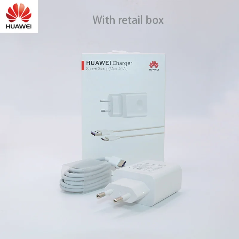 Huawei 40W Mate 20 pro RS Supercharge USB быстрое зарядное устройство 10 в 4A адаптер 5A Type C кабель для