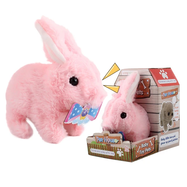 Plush Bunny Battery Operated Hopping Rabbit Interactive Toy for Children Boy Girls(random color of ears) 2