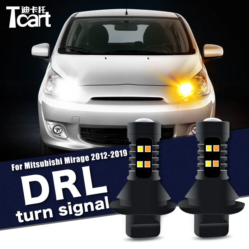 Для Mitsubishi Mirage G4 Dodge Attitude 2013 2014 2016 2018 2 шт. светодиодные дневные ходовые огни drl 2in1