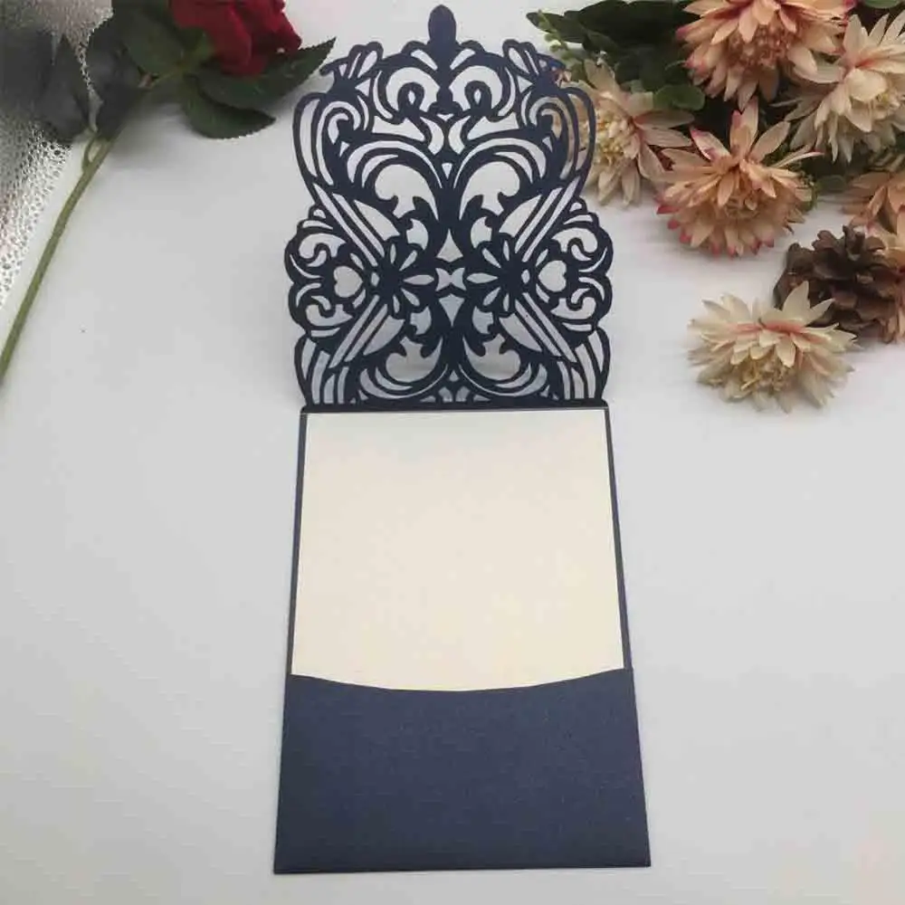 

50Pcs/Lot Laser Cut Wedding Invitations Cards Birthday Greeting Card Engagement Wedding Party Invitations