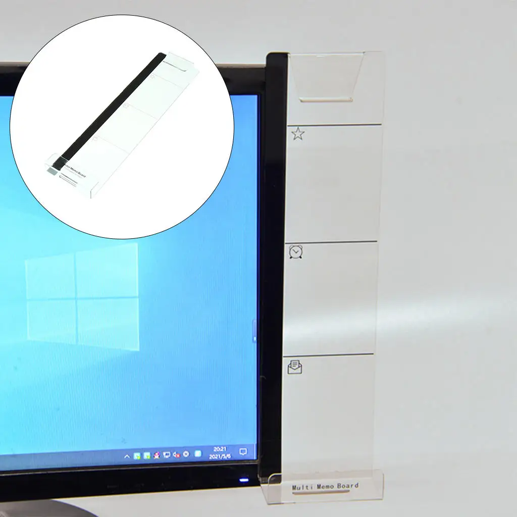 Clear Computer Monitor Memo Board Sticky Notes Holder Monitor Message