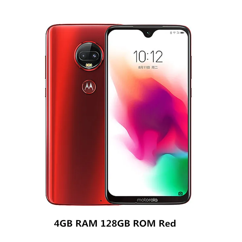 Мобильный телефон Motorola Moto G7 Plus Android 9, 6,24 дюймов, 16 МП, двойная камера заднего вида, 4 ГБ/6 ГБ, 128 ГБ, восьмиядерный смартфон Snapdragon 636, 4G - Цвет: 4GB 128GB Red