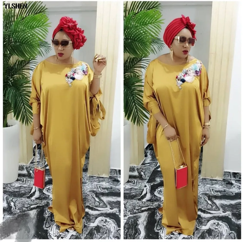 2019 African Dresses for Women Plus Size Boubou Africain Dashik Bow African Clothes New Flowers Robe Africa Dress Outfit Woman 01
