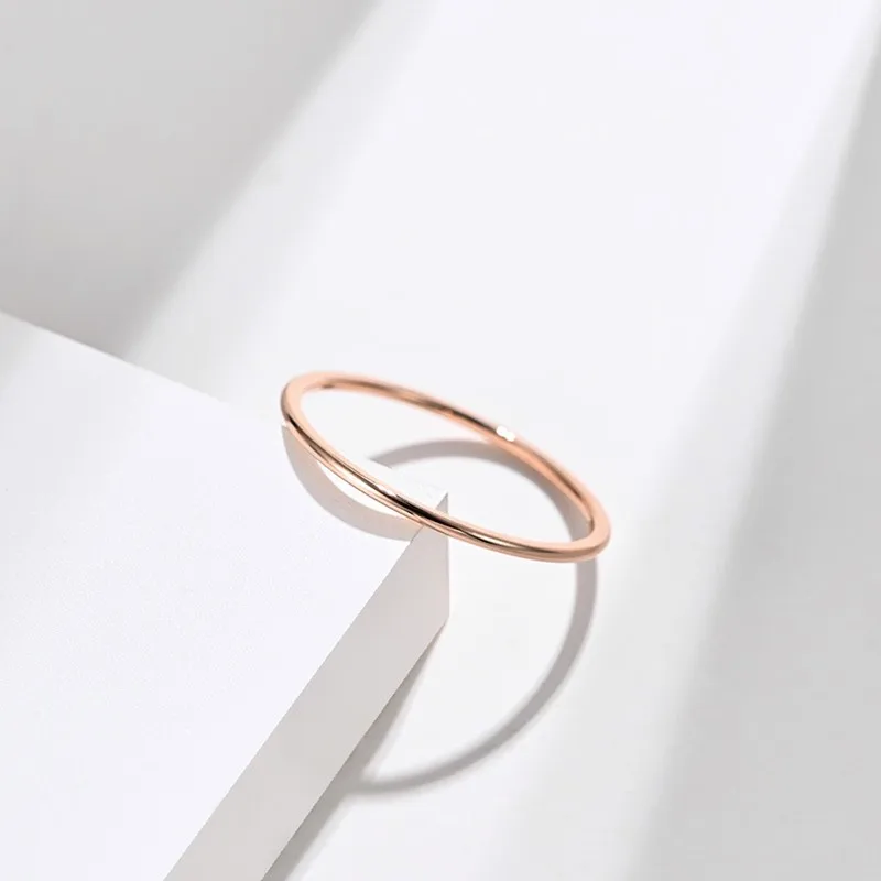 1mm Thin Stackable Ring Stainless Steel Plain Band for Women Girl Size 3-11 5