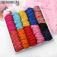 100 шт./лот сладкие девочки цветной каучук для девочек; мини-юбка для детей эластичные резинки для волос безопасный хвостик волос поддержки Детские аксессуары