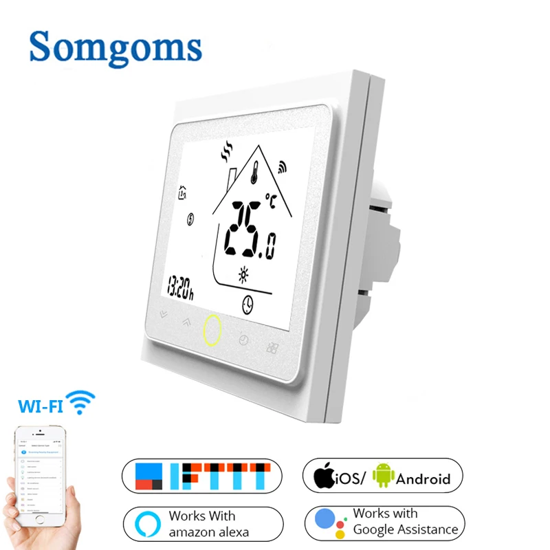 

WiFi Smart Touch Thermostat Temperature Controller for Water/Electric floor Heating Water/Gas Boiler Tuya APP Remote Control