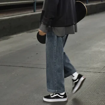 

Fashion Jeans Woman High Waist Jeans Woman 2020 New Korean Version Of The New Loose Woman's Jeans Wild Fall Wide Leg Pants