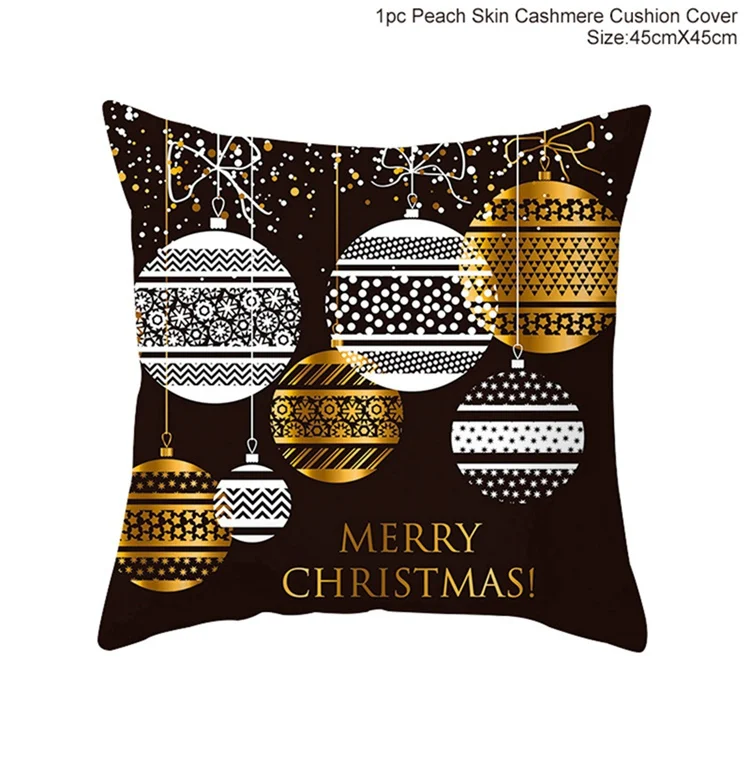 black style 27 1 шт 45x45 см веселое Рождество Чехлы для подушек декоративные Рождество хлопок голова оленя Рождество счастливый год подушка для сиденья - Цвет: black style 27