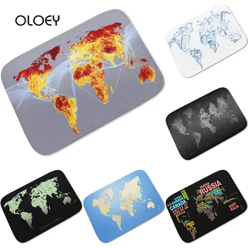 

Map Printing Floor Mat Door Mat 40x60cm Velvet Bathroom Non-slip Rug Kitchen Living Room Floor Mat Home Bedroom Decoration Mat .