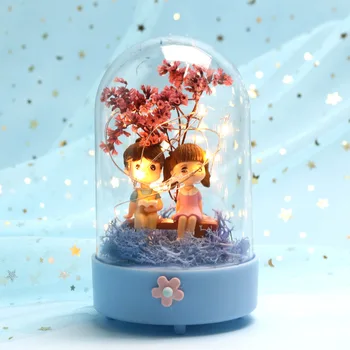 

Cute Cartoon Couple Character Warm Night Light with Star Lights for Bedroom Bedside Home Decor Light Valentines Xmas Lovers Gift