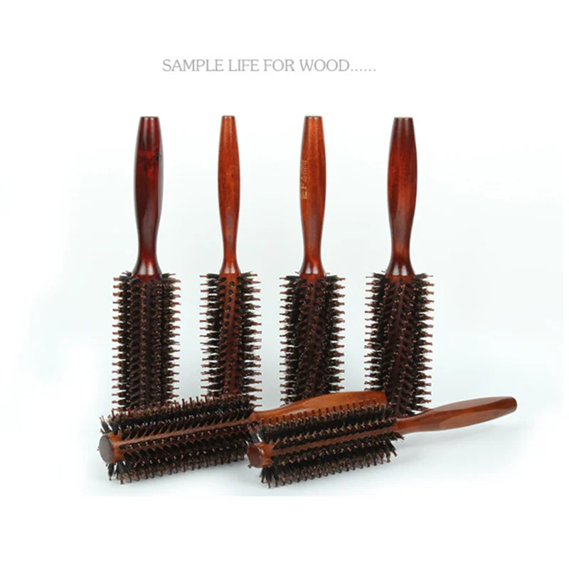 117 Irui 1pc Wooden Handle Round Hair Care Brush Hairbrush Comb For