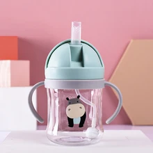  250/350ml Baby Feeding Cup with Straw Children Learn Feeding Drinking Bottle Kids Training Cup with Straw 