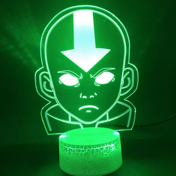 

The Last Airbender for Kids Baby Bedroom Decor Nightlight Clock 3d Led Night Light Avatar The Legend of Aang Figure Desk Kid Toy